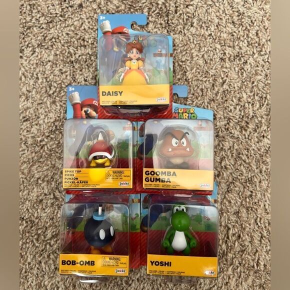 Lot Of 5: Super Mario 2.5" Inch Jakks Figure World of Nintendo 2022 - Picture 1 of 7